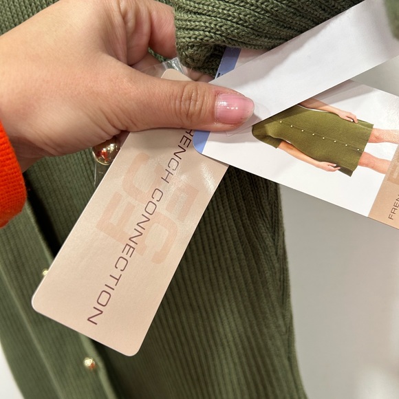 French Connection Ribbed Button-Front Sweater Dress - Picture 9 of 11